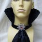 Fancy Gothic Black Vampire Standup Collar Jabot Ascot Count Dracula Steampunk