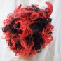Curly Devil Wig Horns Messy Curls Hot Stuff Demonia Imp Funky Disco Fro Devilish