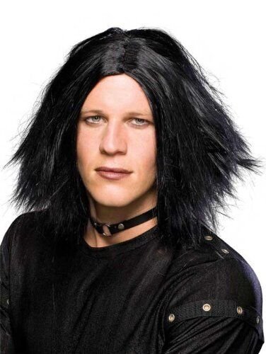 Wild EMO Dark Lord Wig Rocker Punk Angel Goth Dude Mindfreak Magician Vampire