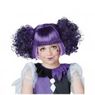 Child Gothic Dolly Wig Black Purple Mix Haunted Doll Creepy Toy Cute Clown