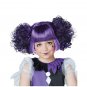 Child Gothic Dolly Wig Black Purple Mix Haunted Doll Creepy Toy Cute Clown