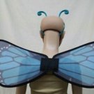 2 pc Child Blue & Black Butterfly Wings Antenna Head Band Costume Monarch Moth
