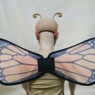 2 pc Child Orange & Black Butterfly Wings Antenna HeadBand Costume Monarch Moth