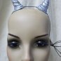Small Silver Glitter Spiral Horns Twisted Demon Fantasy Mythical Goddess Duocorn