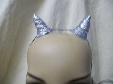 Small Silver Glitter Spiral Horns Twisted Demon Fantasy Mythical Goddess Duocorn