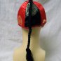 Mandarin Costume Cap Hat Chinese Headpiece with Tassel Braid Emperor Monarch