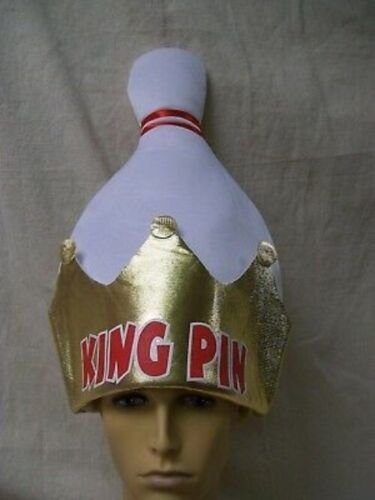 Fun King Pin Shaped Bowling Costume Hat Alley Team League Strike Unisex Tenpin