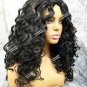 Black Bodacious Waves Wig Wild Thing Jungle Jane Cavewoman 80s 90s Disco Gypsy Pirate