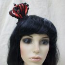 Clip on Mini Evil Queen Crown Wicked Black Beaded Gothic Red Majesty Fancy Dress