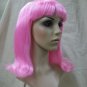 Pink Bob Wig Peggy Sue 50s 60s Flip Hairspray Sock Hop Retro Schoolgirl Grease