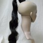 Dark Brown Fantasy Fall Add On Ponytail Hairpiece Bun Cover Model Popstar Diva