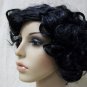 Curly Black Flapper Wig Charleston Jazz Cabaret Roaring 20s Blues Tavern Singer