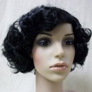 Curly Black Flapper Wig Charleston Jazz Cabaret Roaring 20s Blues Tavern Singer