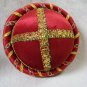 Red Sultan Costume Hat Cap Round Bowl Style Headpiece Desert Sheik Persian Royal