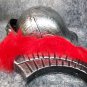 Silver Gladiator Lion Helmet w/ Red Brush Medieval Knight Warrior Soldier Armor Crusader