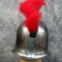 Silver Gladiator Lion Helmet w/ Red Brush Medieval Knight Warrior Soldier Armor Crusader