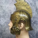 Gold Gladiator Tiger Helmet Medieval Knight Warrior Soldier Armor Crusader Greek Roman