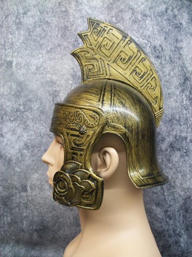 Gold Gladiator Tiger Helmet Medieval Knight Warrior Soldier Armor Crusader Greek Roman