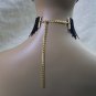 Gothic Black Vampire Choker Collar Fang Medallion Pin Victorian Steampunk Madame