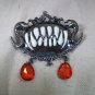 Gothic Black Vampire Choker Collar Fang Medallion Pin Victorian Steampunk Madame