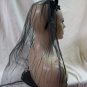 Black Gothic Baroque Tiara Headband Veil Bride Widow Day of Dead Vampire Madame