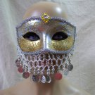 Gold Silver Mask Coins Veil Egyptian Genie Gypsy Fortune Teller Bollywood Harem