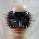 Black Spiked Eye Mask Futuristic Warrior Masquerade Ball Gothic Punk Rock Biker
