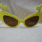 Yellow Dame Costume Glasses Retro Cat Eye Edna Face Furniture 60's