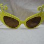 Yellow Dame Costume Glasses Retro Cat Eye Edna Face Furniture 60's