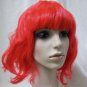Bright Red Short Messy Go Go Girl Wig Flapper Anime Manga Cosplay Zombie Doll Teacher