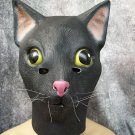 Black Cat Overhead Latex Costume Mask Witch's Kitty Feline