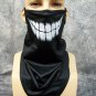 Big Cheshire Cat Grin Face Mask Handkerchief Style Neck Gaiter with Ear Loops Comic Alice Hatter
