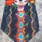 Colorful Sugar Skull Senorita Face Mask Handkerchief Style Neck Gaiter Costume Day of Dead Beauty Colorful Sugar Skull Senorita Face Mask Handkerchief Style Neck Gaiter Costume Day of Dead Beauty