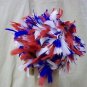 Red White & Blue Feather Wig Patriotic Fan America Clown USA Patriot Spirit 4th July