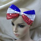 Red Silver Blue Sequin Patriotic Bowtie Neck Tie Hair Bow July 4th Uncle Sam Pet Red Silver Blue Sequin Patriotic Bowtie Neck Tie Hair Bow July 4th Uncle Sam Pet