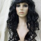 Black Siren Wig w/ bangs Mermaid Goddess Vampire Queen Madame Darkness Sorceress