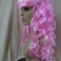 Candy Pink Siren Wig Long Curly Layers Glamour Witch Goddess Mermaid Pop Starlet