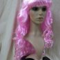 Candy Pink Siren Wig Long Curly Layers Glamour Witch Goddess Mermaid Pop Starlet