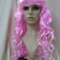 Candy Pink Siren Wig Long Curly Layers Glamour Witch Goddess Mermaid Pop Starlet