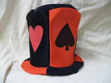 Red Black Playing Card Suit Top Hat Casino Dealer High Roller Poker King Hearts Ace