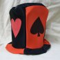 Red Black Playing Card Suit Top Hat Casino Dealer High Roller Poker King Hearts Ace