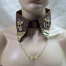 Steampunk Choker Shirt Collar Cogs Industrial Fantasy Science Fiction Gothic Victorian