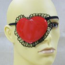 Sexy Red Heart Eyepatch Lace Queen of Hearts Stayne Pirate Cupid Fetish Fantasy