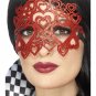 Red Diecut Glitter Hearts Mask Masquerade Queen Cupid Aphrodite Queen of Hearts