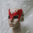 Red Flaming Eye Mask Glittery Roleplay Fantasy Superhero Scarlet Witch