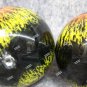 2 Large Eyeball Orbs Orange Yellow Eyes Round Pupil Monster Halloween Prop Haunted House Decor