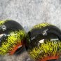 2 Large Eyeball Orbs Orange Yellow Eyes Round Pupil Monster Halloween Prop Haunted House Decor