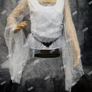 White Witch Top Bat Accent Lace Bell Sleeves Shirt Pirate Medieval Victorian Sorceress