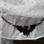 White Witch Top Bat Accent Lace Bell Sleeves Shirt Pirate Medieval Victorian Sorceress