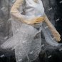 White Witch Top Bat Accent Lace Bell Sleeves Shirt Pirate Medieval Victorian Sorceress